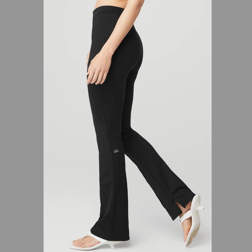 Alo Yoga Black Flare Zip Leggings (size M)